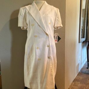 Ralph Lauren double breasted white linen dress BNWT